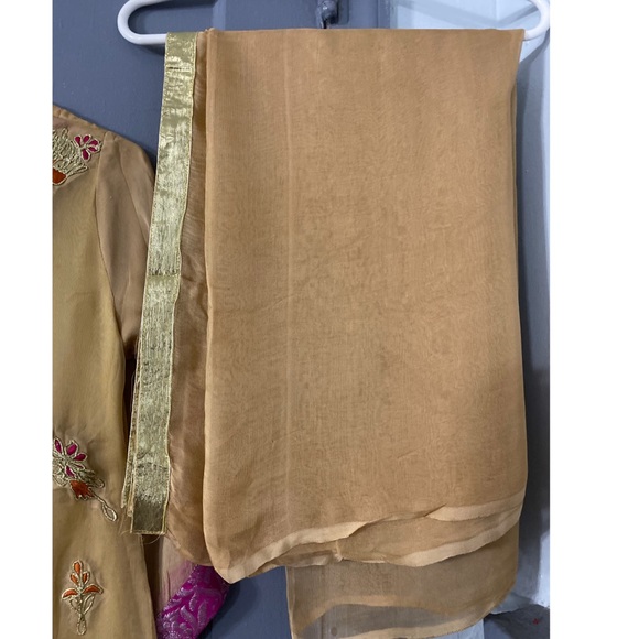 Nude and Pink 3 Piece Gota Suit - Picture 2 of 5